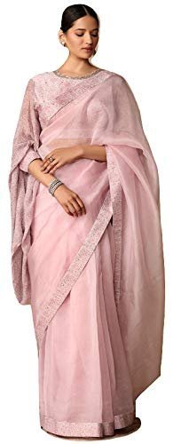 Version 1.0.0 Saree Trends Women's Faux Georgette ready to wear Frill saree with unstitched blouse - Image 1